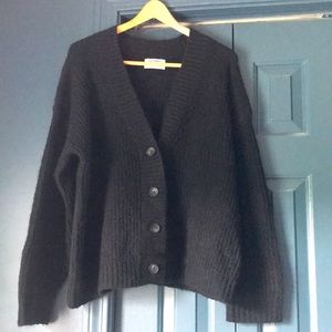 Cozy shaker stitch “Grandpa” cardigan